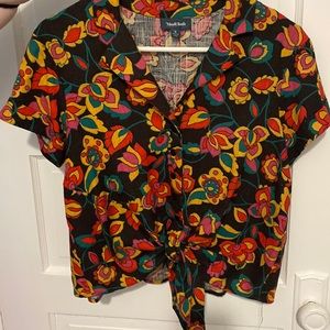 Blouse with tie front